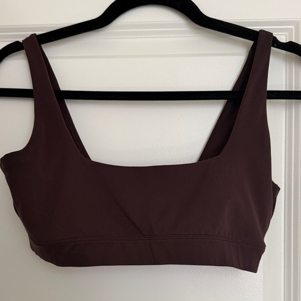Scoop-Neck Sports Bralette in Deep Brown